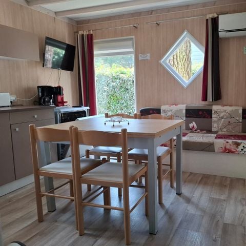 CHALET 6 personnes - Chalet Premium 34m² (3 chambres) + Climatisation + Lave-vaisselle + Terrasse couverte