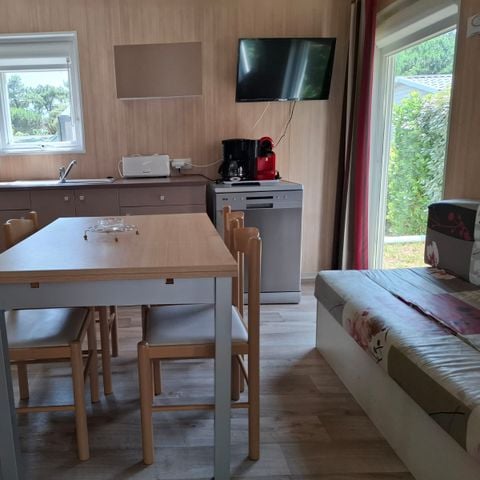 Chalet 6 Personen - Chalet Premium 34m² (3 Zimmer) + Klimaanlage + Geschirrspüler + Überdachte Terrasse