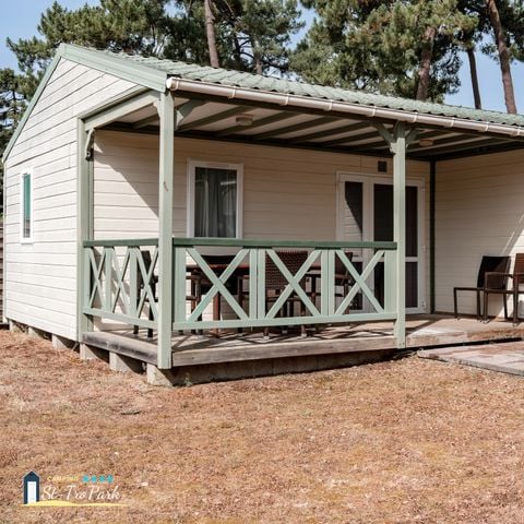 Chalet 6 personnes - Chalet Premium 46m² (3 chambres) + Climatisation + Lave-vaisselle + Terrasse couverte