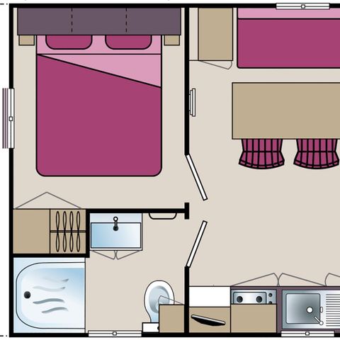 Mobilheim 2 personen - Duo-Terrasse am Teich