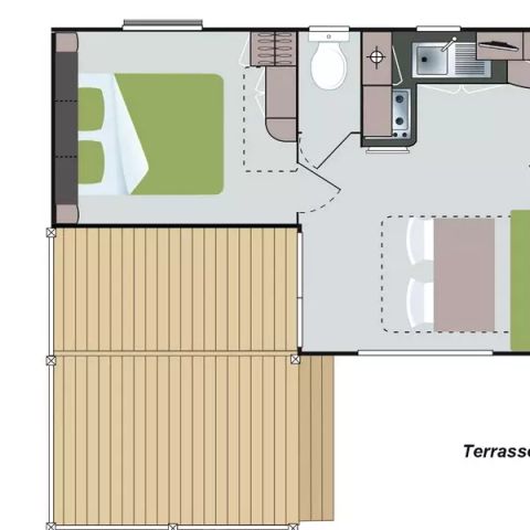 Mobilheim 6 Personen - Mobilheim Komfort 3 Zimmer 4/6 Personen Campingseite + TV