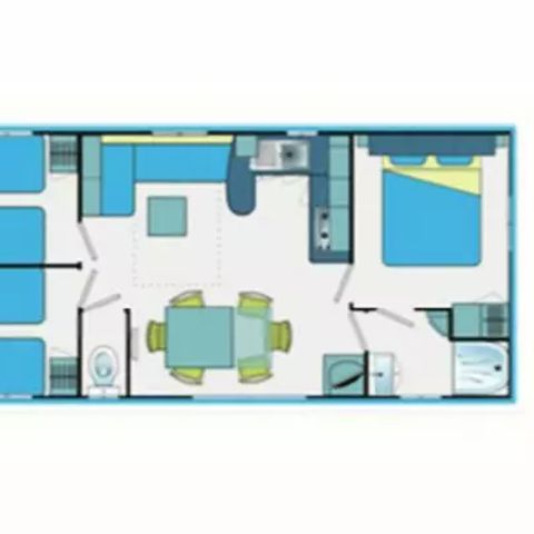 Mobilheim 8 Personen - Mobilheim Premium 4 Zimmer 6/8 Personen Teichseite + TV