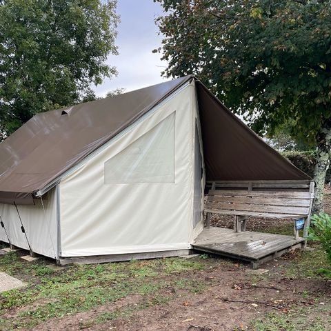 Tente en toile et en bois 5 personnes - Tente Eco Lodge - 3 Pièces - Sans Sanitaire