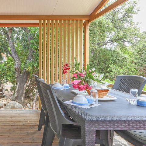 BUNGALOW 5 people - Chalets are on stilts | Classic | 2 Bedrooms | 5 Pers. | Single terrace | Air conditioning.