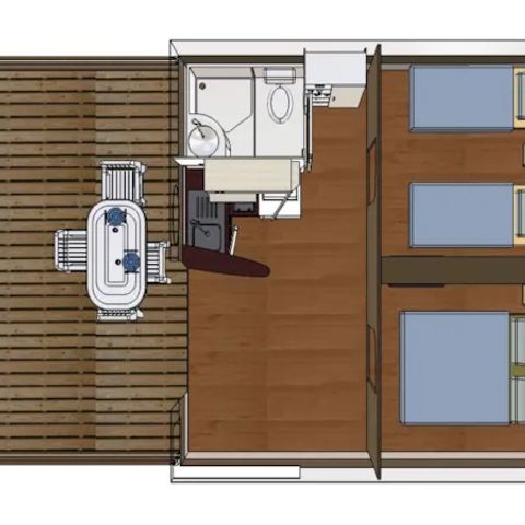 BUNGALOW DE LONA 5 personas - Grand Lodge 3 Habitaciones 5 Personas