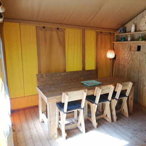 Tente en toile et en bois 6 personnes - Tente Safari 6 places climatisé 6 pers