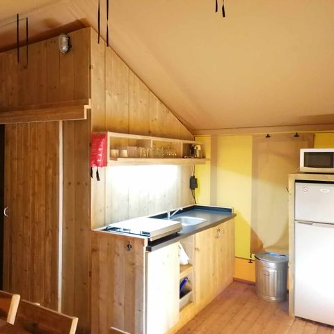 Tente en toile et en bois 6 personnes - Tente Safari 6 places climatisé 6 pers