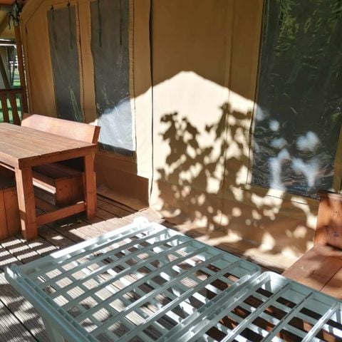 Tente en toile et en bois 6 personnes - Tente Safari 6 places climatisé 6 pers