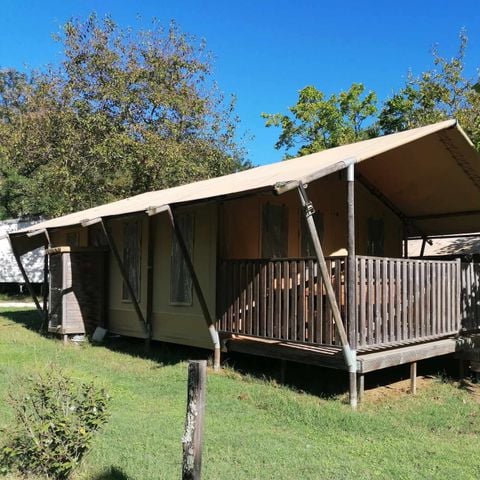 Tente en toile et en bois 6 personnes - Tente Safari 6 places climatisé 6 pers