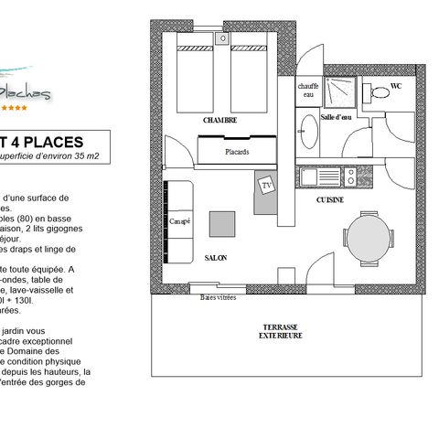 HOUSE 4 people - PAVILION TV TERRACE