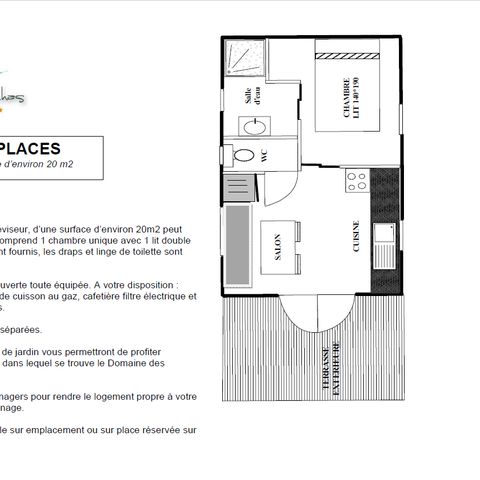 MOBILHOME 2 personnes - TERRASSE CLIM TV