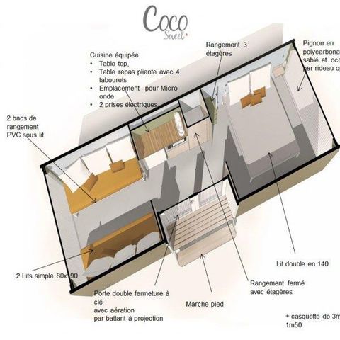 BUNGALOW IN TELA 4 persone - COCO SWEET senza servizi igienici