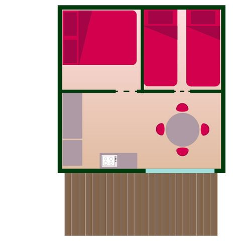 Glamping tent 4 persons - BENGALI - without sanitary facilities
