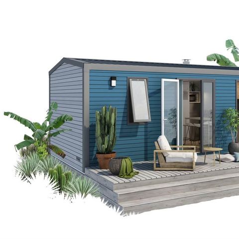 Mobilheim 4 personen - Cottage FAMILY "VUE LAC" (überdachte Terrasse) Neuheit 2022