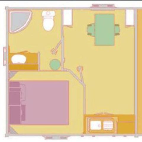 Chalet 2 Personen - CAJOU (ohne Bettwäsche)