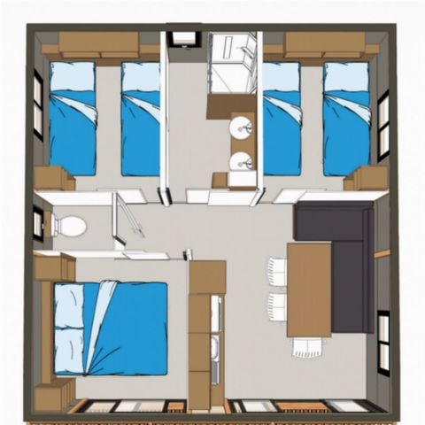 Chalet 6 persons - COMFORT "AZURE" SEA VIEW