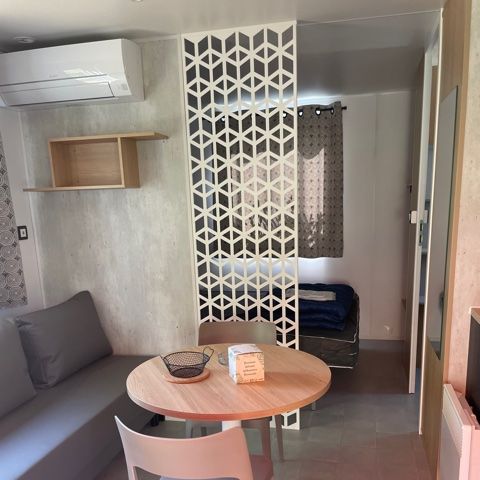 MOBILHOME 2 personas - Mobil home Premium 21m² 1 habitación + terraza 12m² semicubierta (9m²) - TV + Aire acondicionado 2 pers