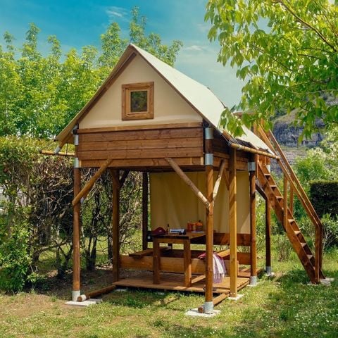 Alojamiento 2 personas - Tienda vivac+ 6m² 1 dormitorio terraza y nevera 2 personas