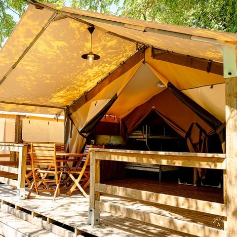 Tente en toile et en bois 5 personnes - Tente Lodge Victoria 2ch 5pers