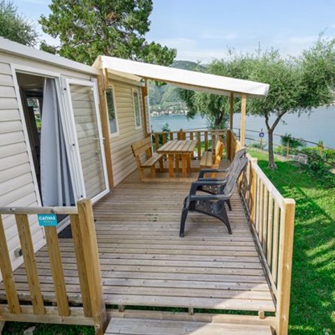 Mobilheim 4 personen - Comfort | 2 Zi. | 4 Pers. | Erhöhte Terrasse | Klim.