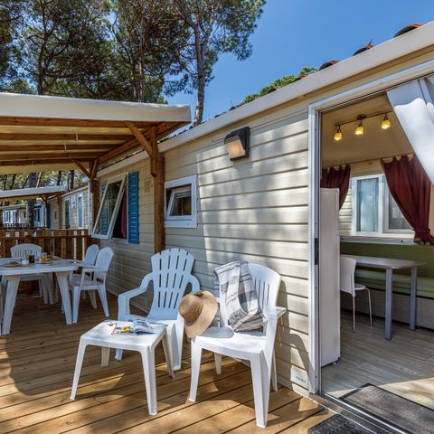 Mobilheim 6 personen - Comfort | 2 Zi. | 4/6 Pers. | Erhöhte Terrasse | Klim.