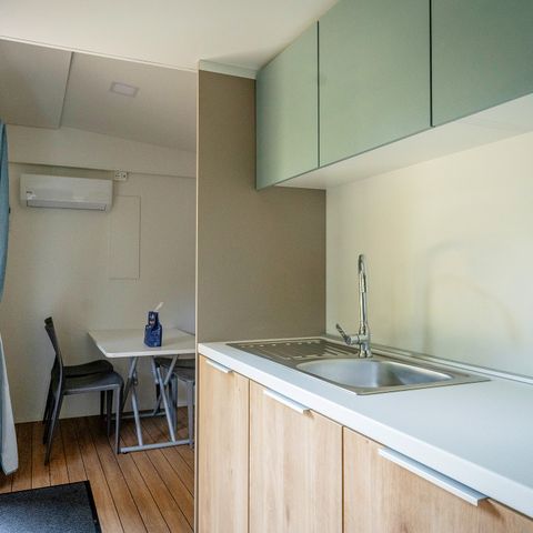 Mobilheim 6 personen - Comfort | 2 Zi. | 4/6 Pers. | Erhöhte Terrasse | Klim.