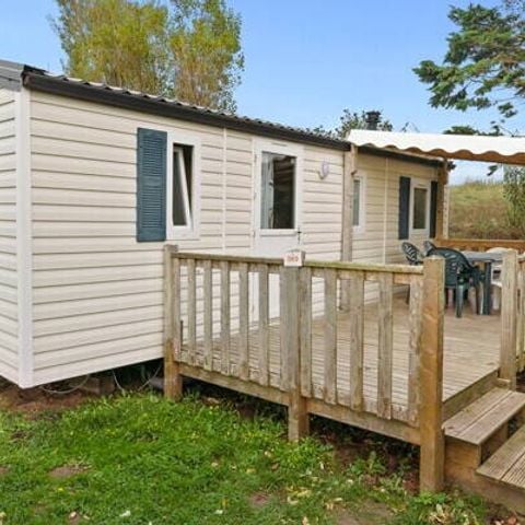 Mobilheim 6 personen - Comfort | 3 Schlafz. | 6 Pers. | Erhöhte Terrasse | Klimaanlage