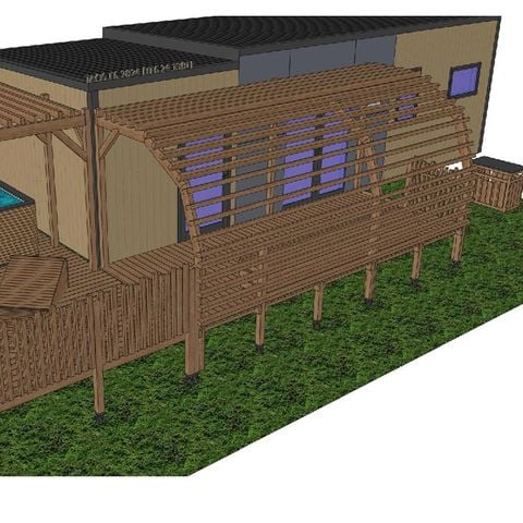 CASA MOBILE 6 persone - TAOS Luxe 40m2 terrazza coperta + Jacuzzi privata - 6 pers 3 camere da letto 2 bagni - aria condizionata