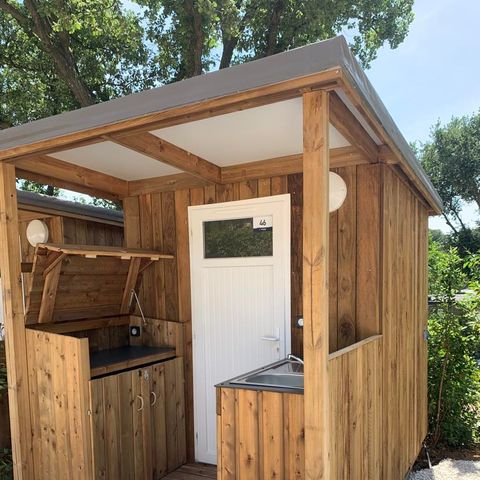 Pitch - with private toilet facilities for caravans or motorhomes only + 10A electricity supply