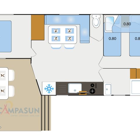 Mobile home 4 persons - Mobile home Saint-Cyr - 26m² - 2 Bedrooms