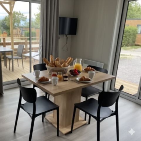 BUNGALOW 4 personnes - MOBIWOOD 36 avec son JACUZZI PRIVATIF - 2 Chambres