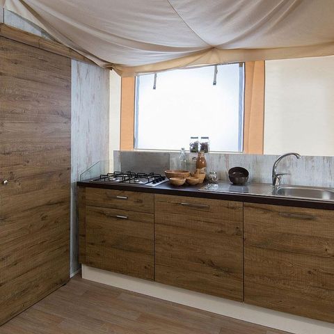 TIENDA DE LONA Y MADERA 5 personas - TREND LODGE