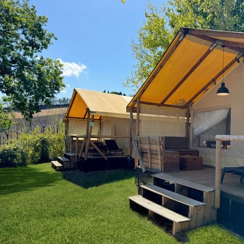 TIENDA DE LONA Y MADERA 5 personas - Albergue Klahari