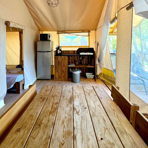 TIENDA DE LONA Y MADERA 5 personas - Albergue Klahari