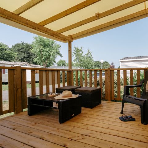 Mobilhome 6 personas - Premium | 3 Dormitorios | 6 Pers. | Terraza Salón | Aire acondicionado