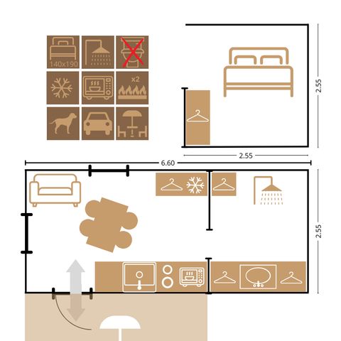 UNUSUAL ACCOMMODATION 2 people - TINY HOUSE WITH ALL COMFORTS IN THE HEART OF THE CAMPSITE