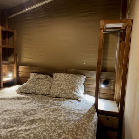 Tente en toile et en bois 5 personnes - Tente Lodge 32 m2 2 ch 4/5 pers
