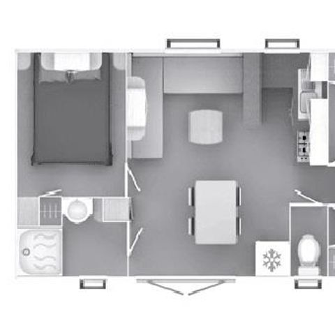 MOBILHOME 6 personas - Mobil Home Estándar 35m² 3 habitaciones + Terraza + TV