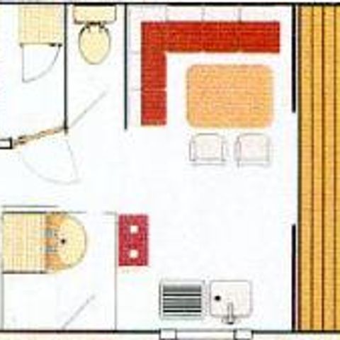 Mobile home 4 persons - Mobil-home Standard 24m² 2 bedrooms + covered terrace 7m² + Loire bank + TV