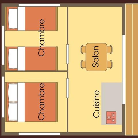 CANVAS AND WOOD TENT 4 people - Lodge on stilts Comfort without sanitary facilities