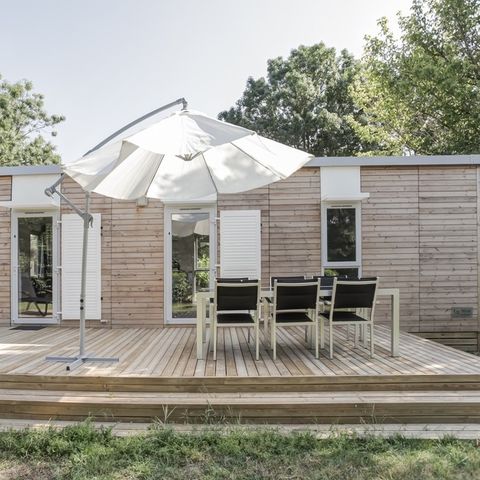 Mobile home 4 persons - Premium 40m² 2 bedrooms + CLIM + TV + panoramic terrace + sheets + towels