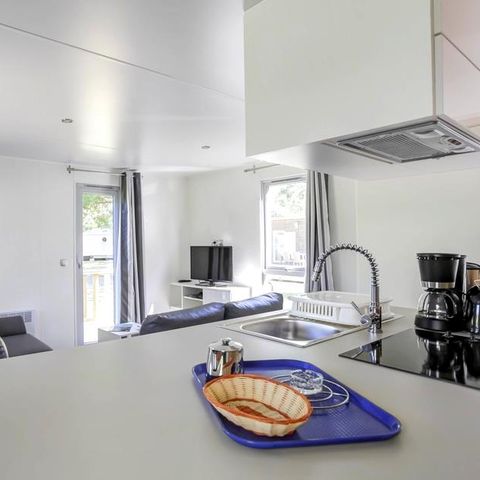 Mobile home 4 persons - Premium 40m² 2 bedrooms + CLIM + TV + panoramic terrace + sheets + towels