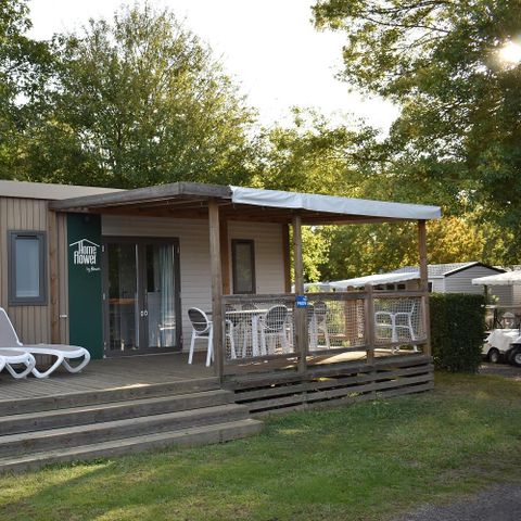 MOBILE HOME 4 people - NEW //Homeflower Premium 35m² 3 bedrooms + CLIM + semi-covered terrace + TV + sheets + towels