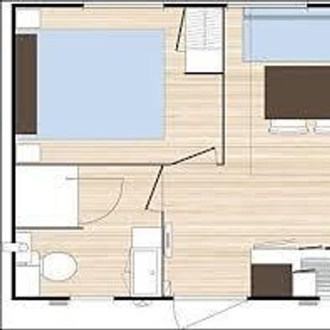 Mobile home 2 persons - Mobil-home Standard 18m² 1 bedroom + semi-covered terrace