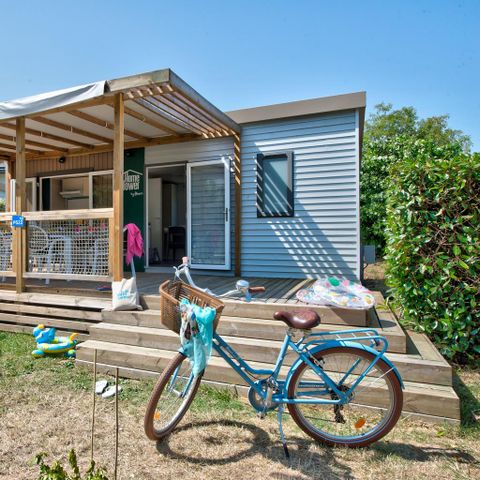 Mobilheim 4 personen - Mobilheim Confort 29m² 2 Zimmer + halbüberdachte Terrasse + TV + Geschirrspüler