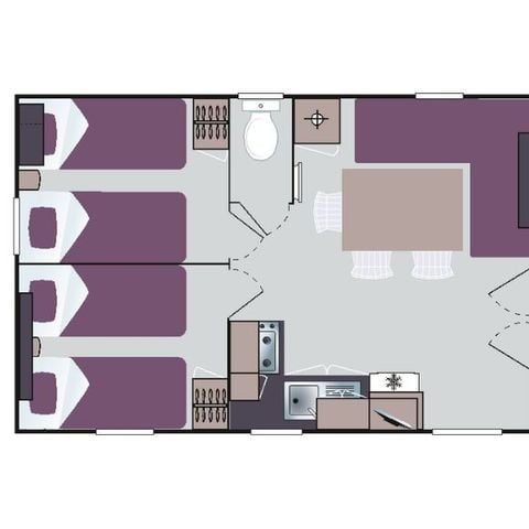 Mobilheim 6 Personen - Loisir 6 Personen 3 Zimmer 30m²