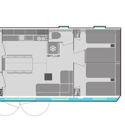 Casa mobile 6 persone - Loisir+ 6 persone 3 camere da letto 32m²