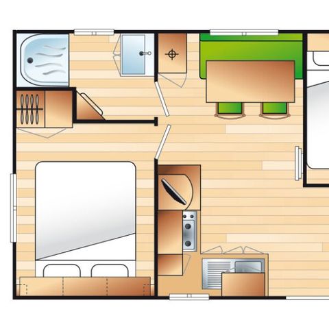 MOBILHOME 4 personnes - Mobil-home Cocoon 4 personnes 2 chambres 23m²