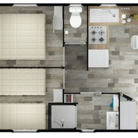 Stacaravan 8 personen - 4 COMFORTABELE SLAAPKAMERS 1 DOUCHERUIMTE