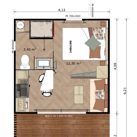 MOBILHOME 8 personas - 4 DORMITORIOS PREMIUM COTTAGE